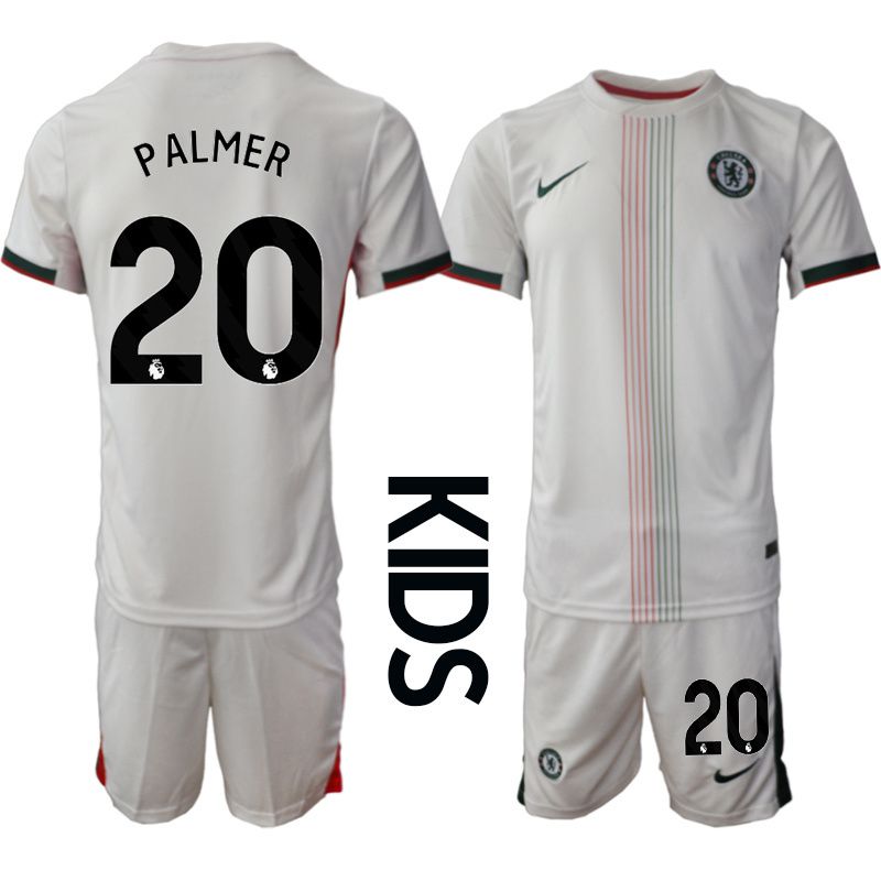 Youth 2025-2026 Club Chelsea away white #20 Soccer Jersey